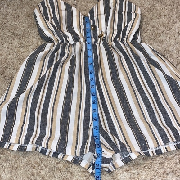 I Love It Striped  Cami Romper Women's Size Medium - Picture 8 of 11